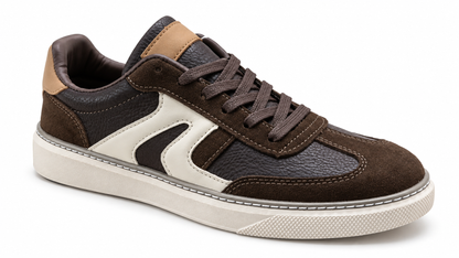 Zapatillas casual cómodas de hombre Marrón y Blanco