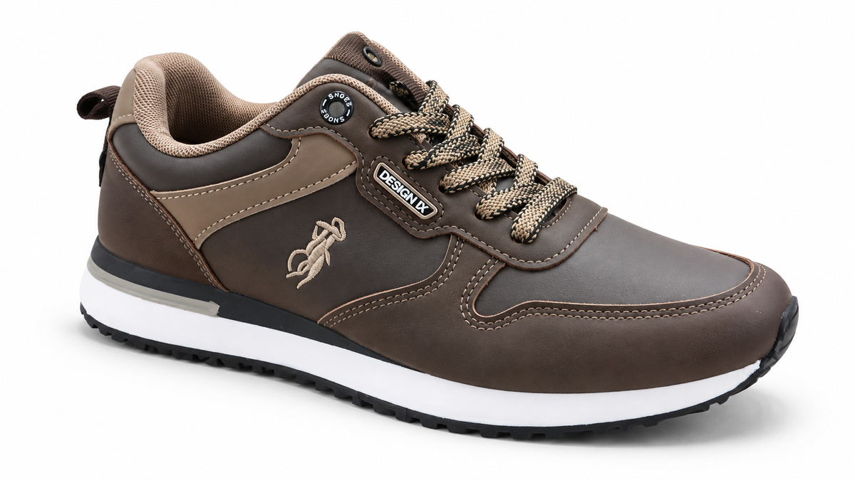 Zapatillas casual cómodas de hombre Marrón y Beige