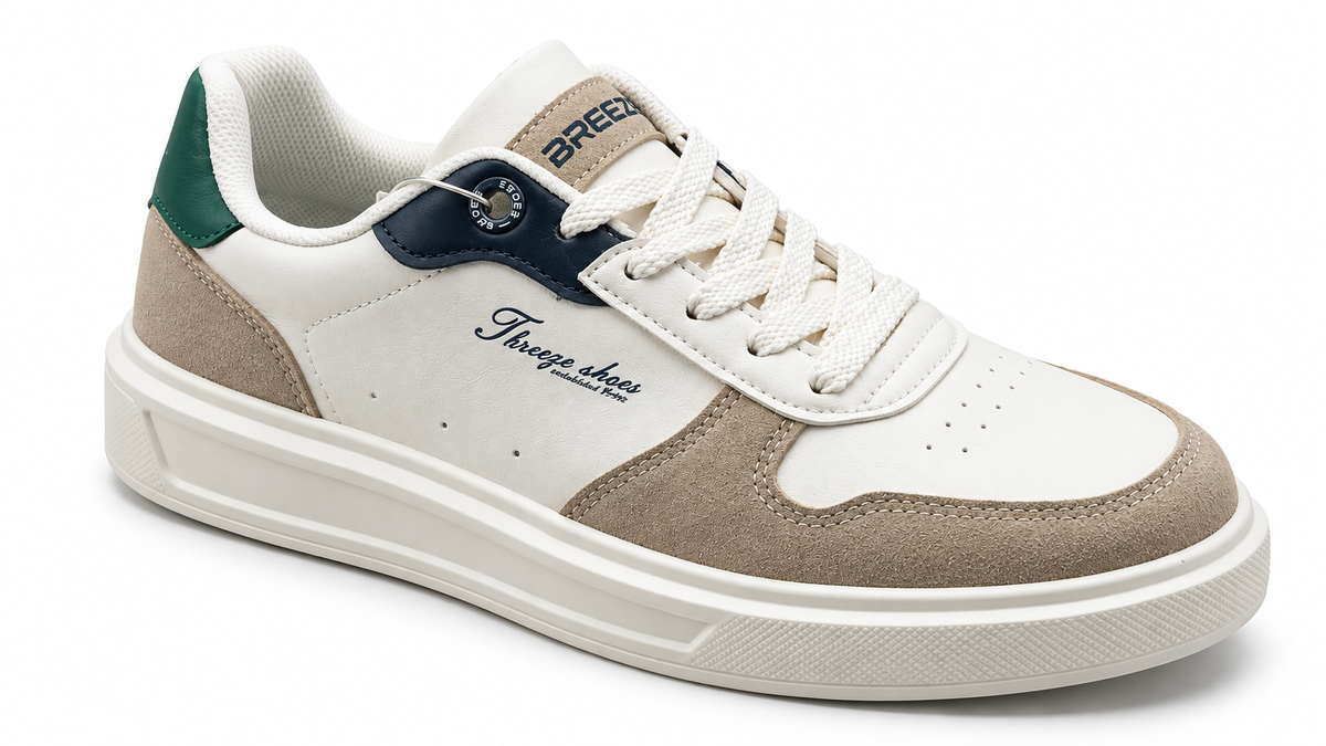 Zapatillas casual cómodas de hombre Blanco combinado