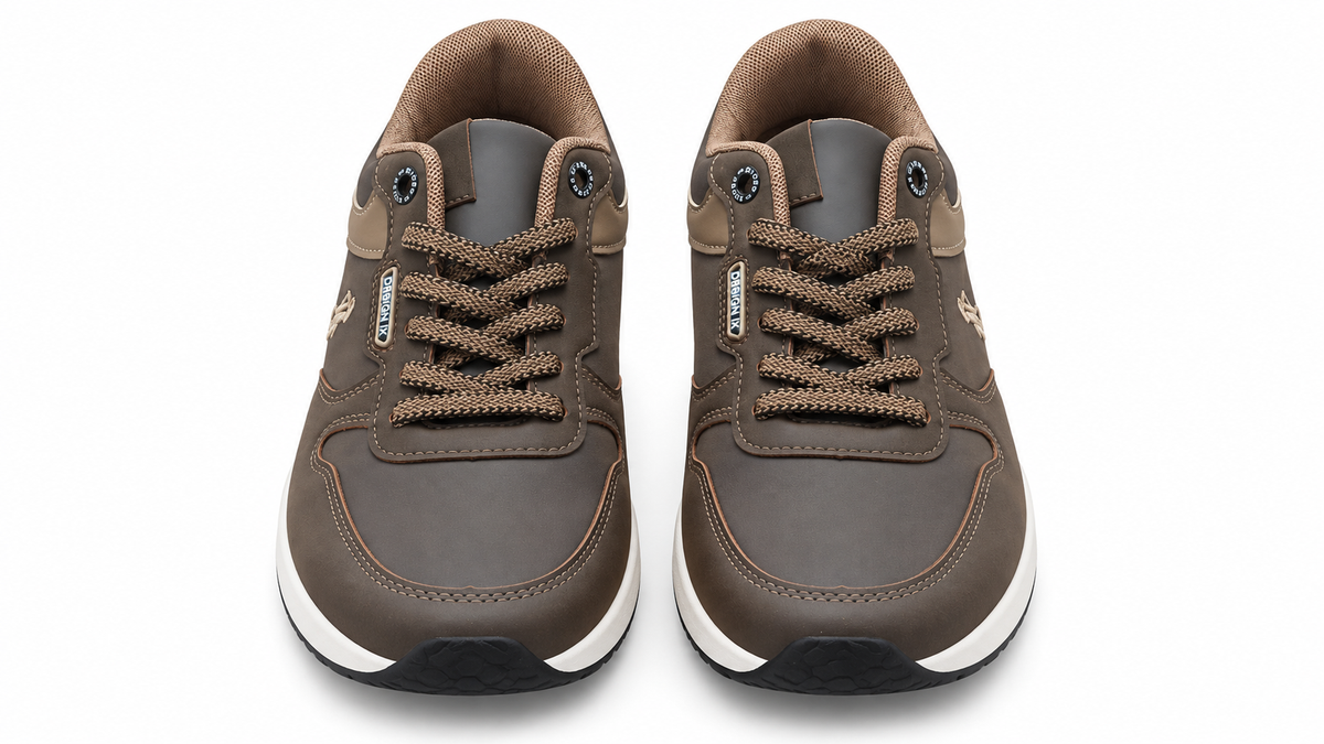 Zapatillas casual cómodas de hombre Marrón y Beige