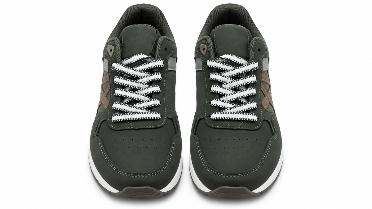 Zapatillas casual cómodas de hombre Verde Blanco