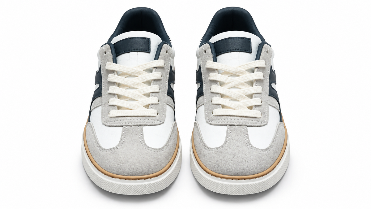 Zapatillas casual cómodas de hombre Blanco Gris Marino