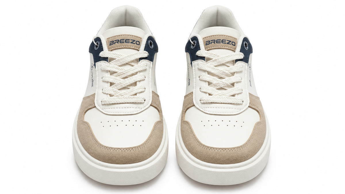Zapatillas casual cómodas de hombre Blanco combinado