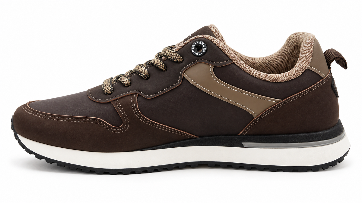 Zapatillas casual cómodas de hombre Marrón y Beige