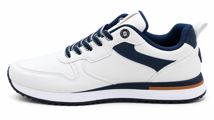 Zapatillas casual cómodas de hombre Blanco y Marino Naranja