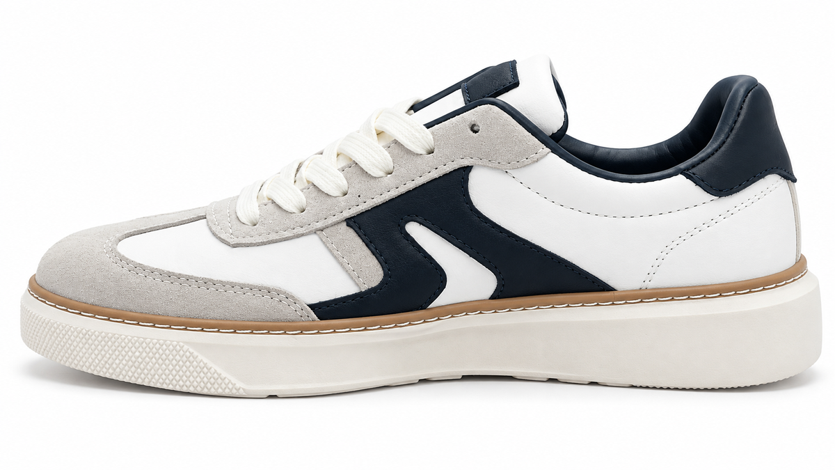 Zapatillas casual cómodas de hombre Blanco Gris Marino