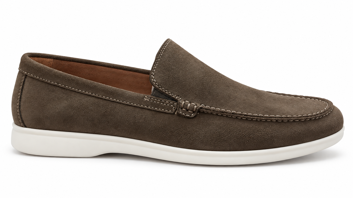 Zapato clásico Mocasín Marrón Blanco