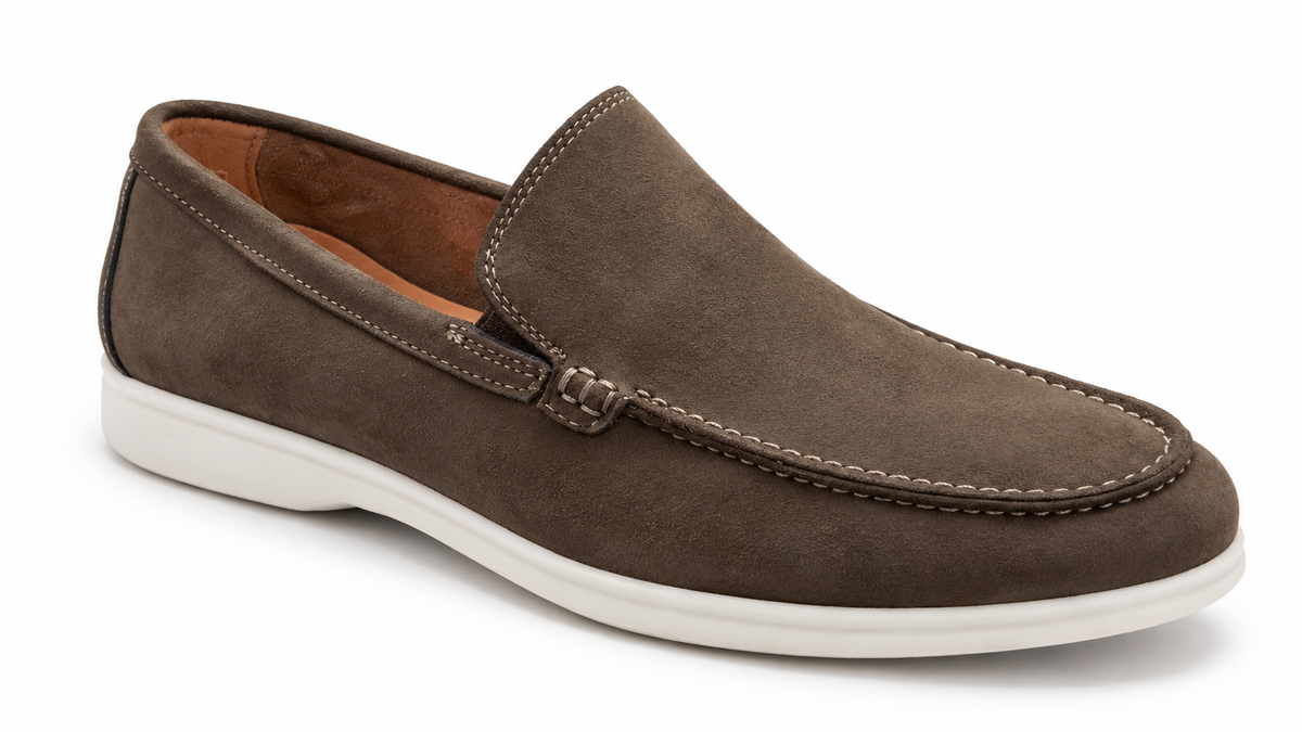 Zapato clásico Mocasín Marrón Blanco