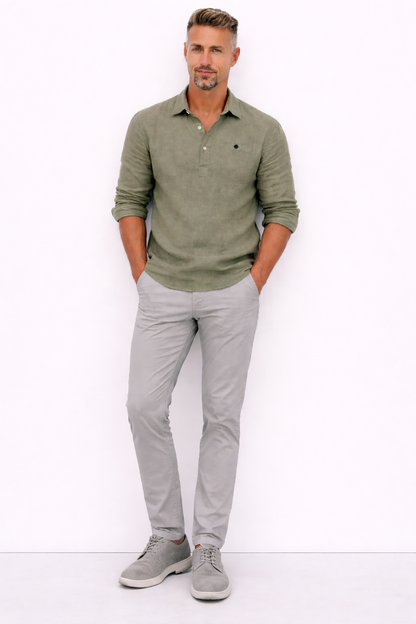 Polera Lino de hombre Verde