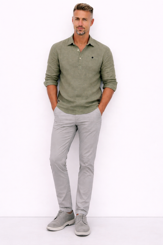 Polera Lino de hombre Verde