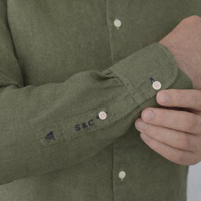 Polera Lino de hombre Verde