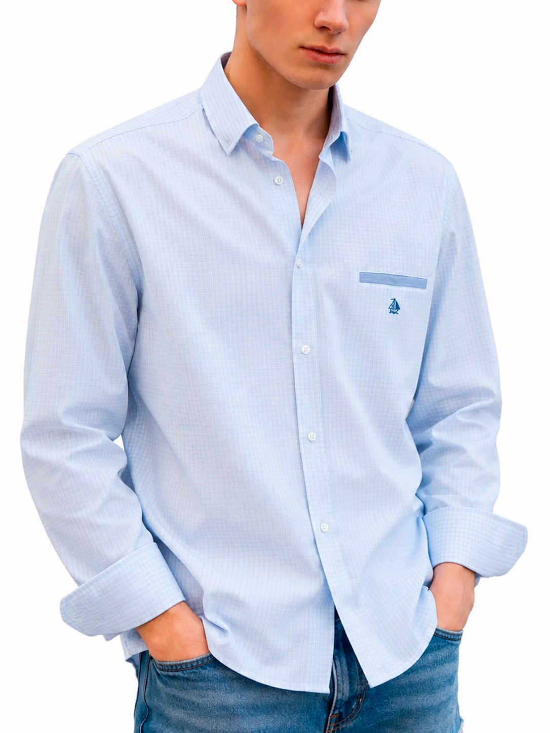 Camisa hombre manga larga Belmont Azul Celeste