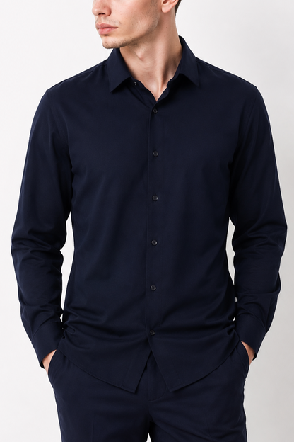 Camisa hombre manga larga Milano Marino