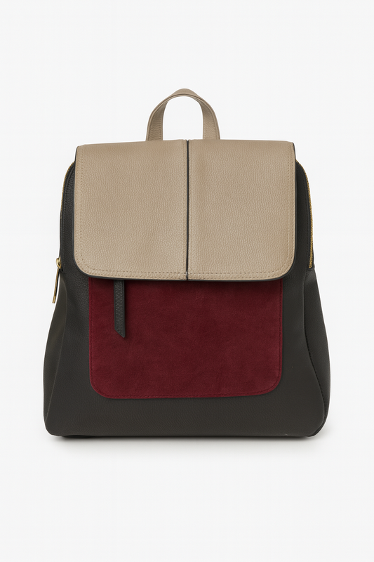 Mochila tricolor granate