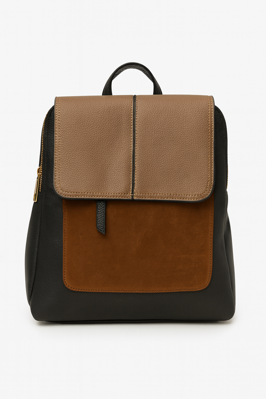 Mochila tricolor camel