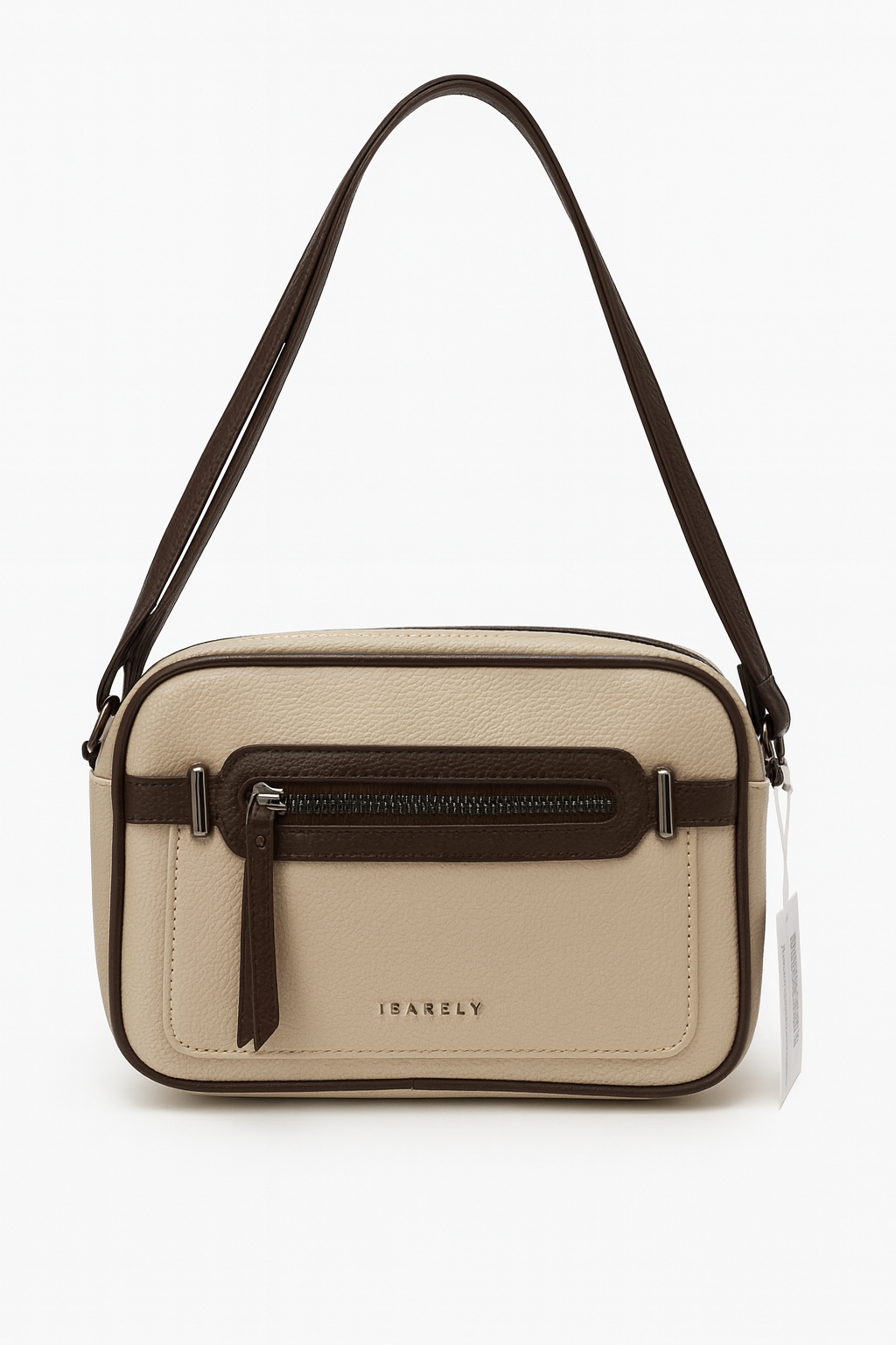 Bolso beige bolsillo delantero