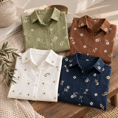 Camisa flores verde