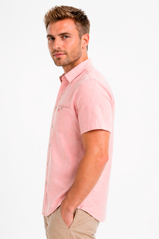 Camisa manga corta Rosa Palo