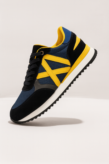 Zapatillas deportivas Negras, azules y amarillas