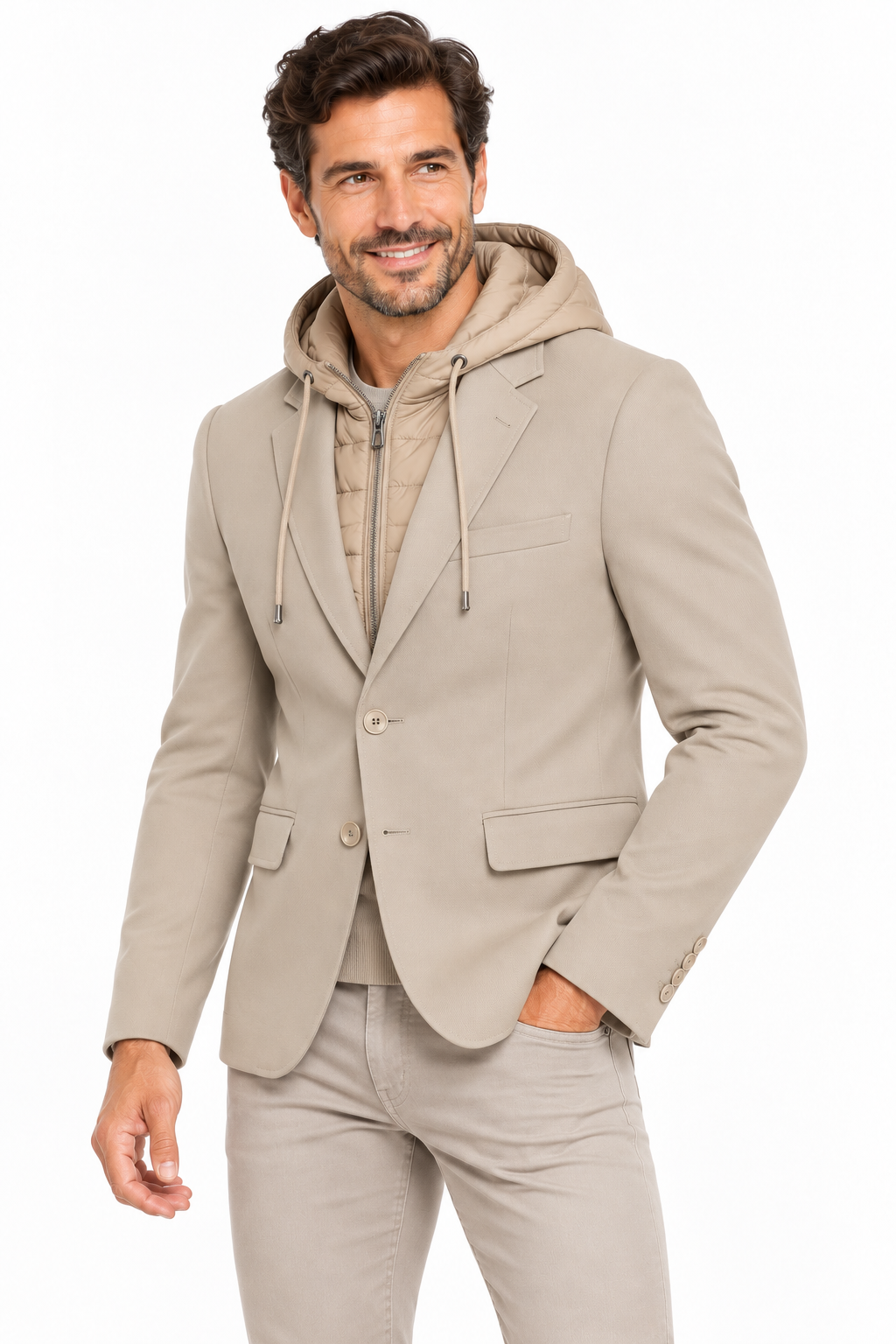 Americana Hombre AYNA Lino Clemente Beige