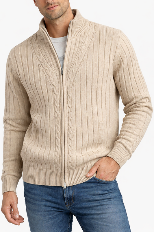 Cardigan trenzado beige