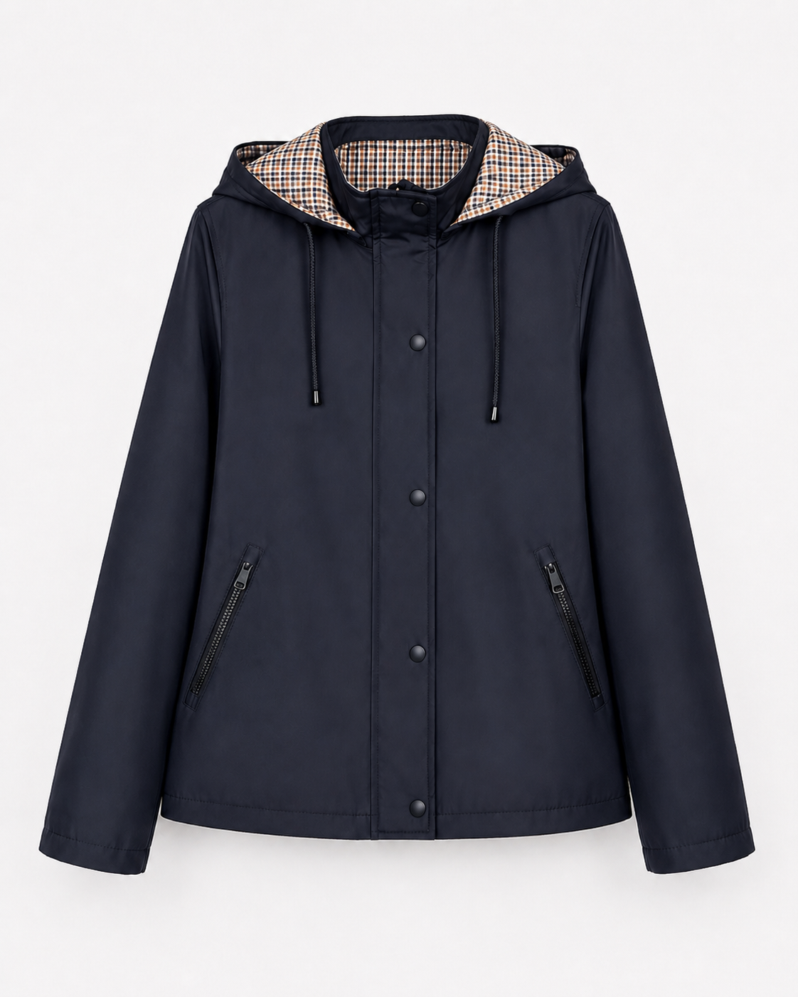 Chaqueta tipo parka con capucha reversible engomada