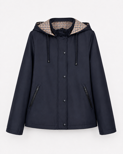 Chaqueta tipo parka con capucha reversible engomada