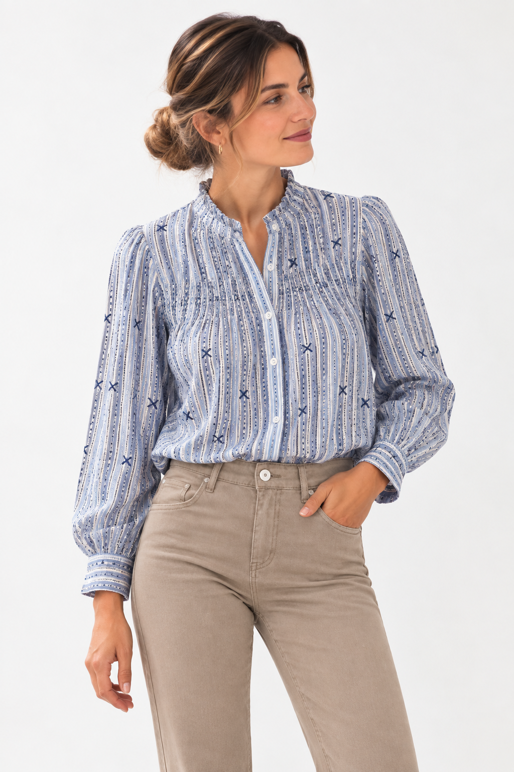 Blusa azul lacitos