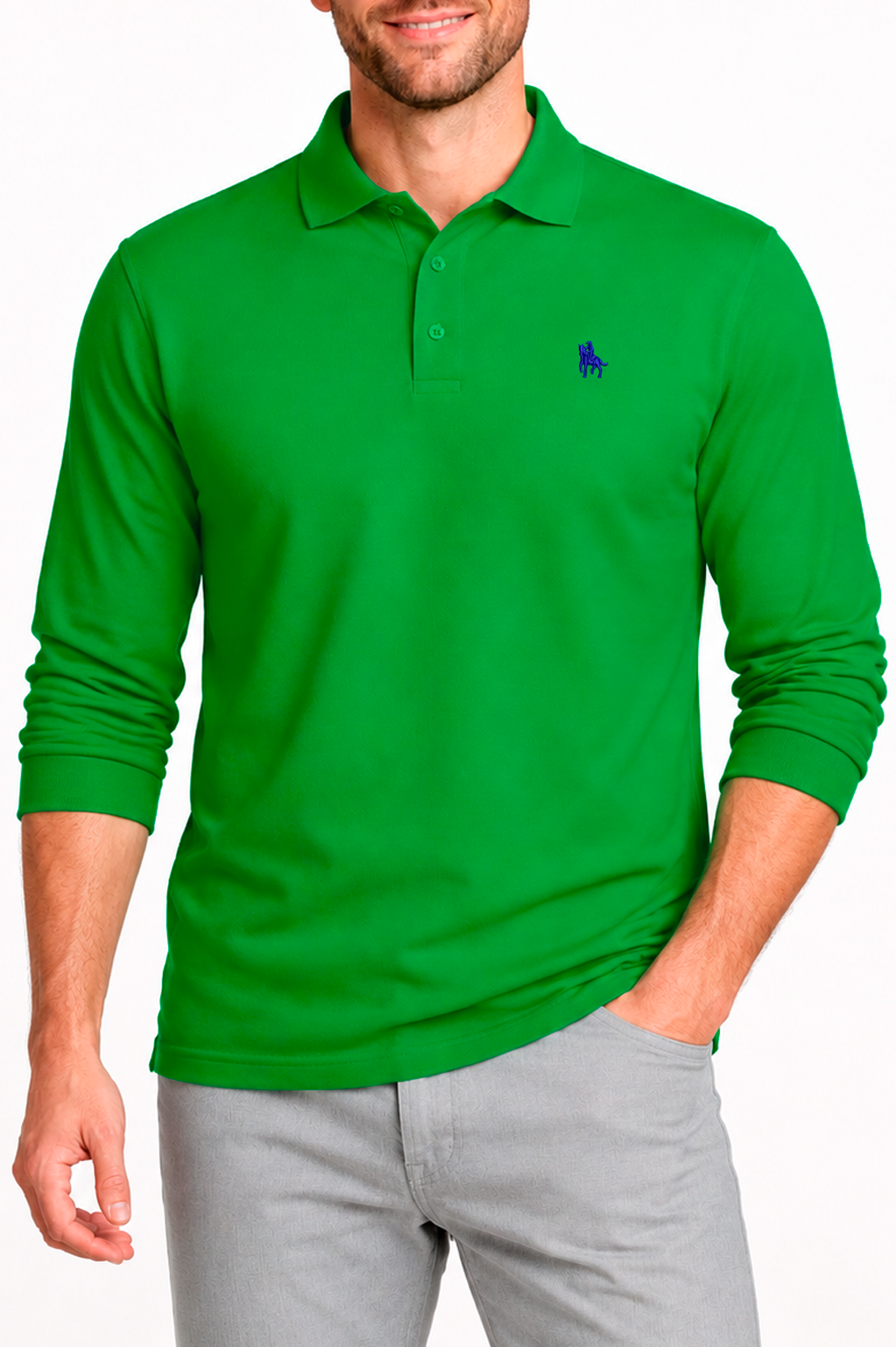 Polo Premium manga larga Verde Grass