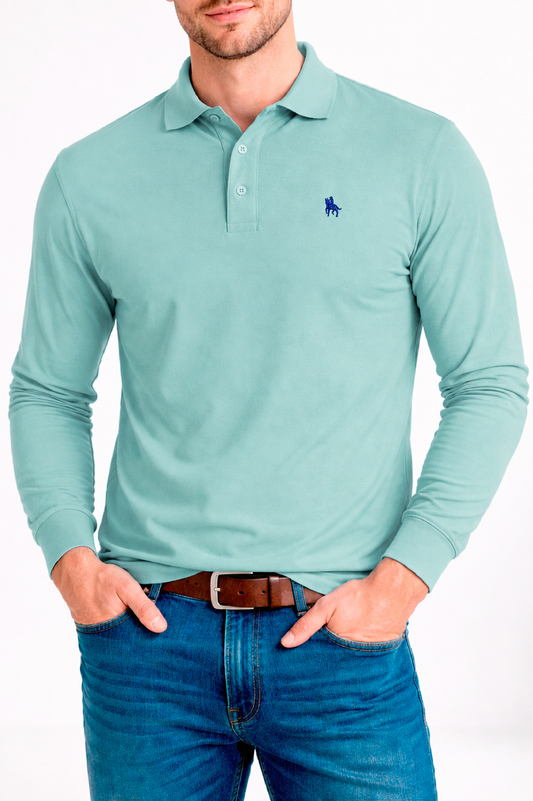 Polo Premium de manga larga sage