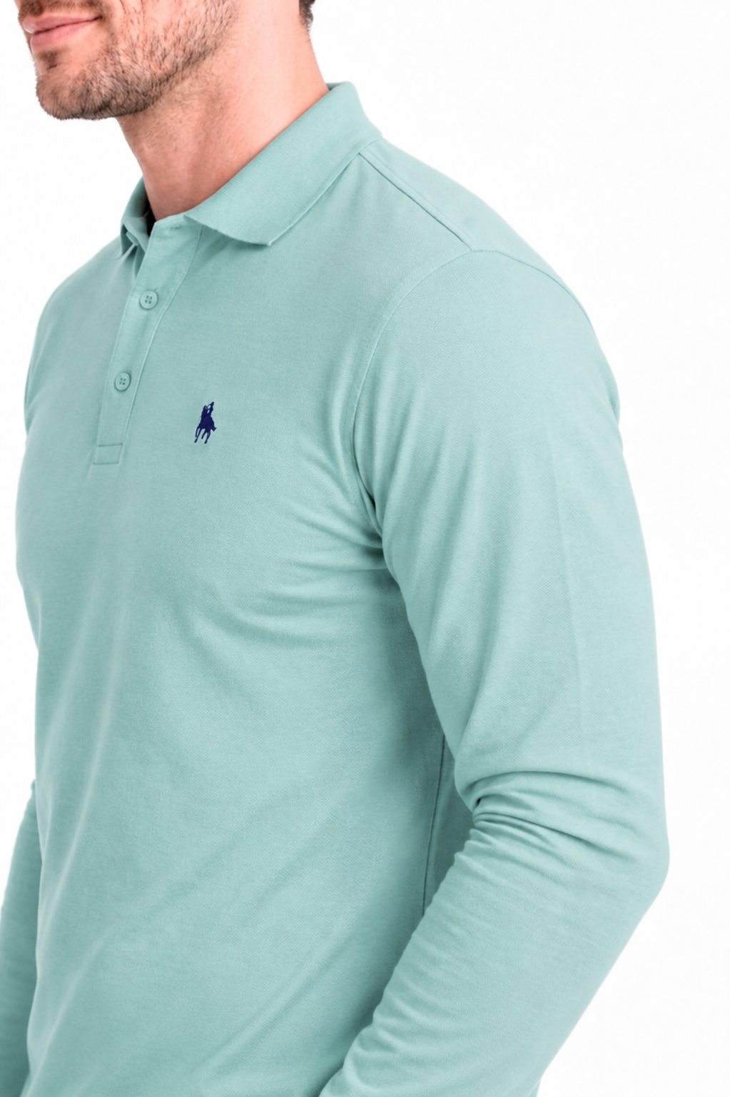 Polo Premium de manga larga sage