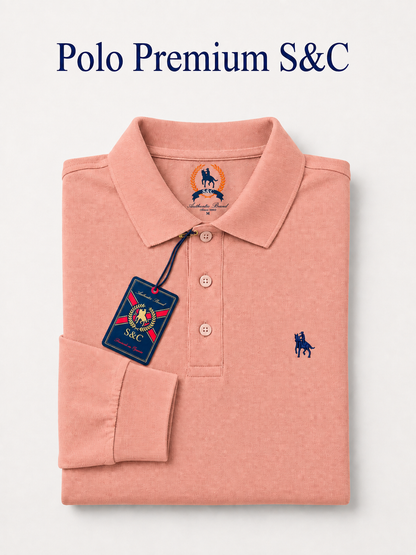 Polo Premium de manga larga pale rose