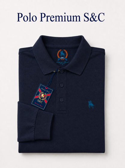 Polo Premium de manga larga navy