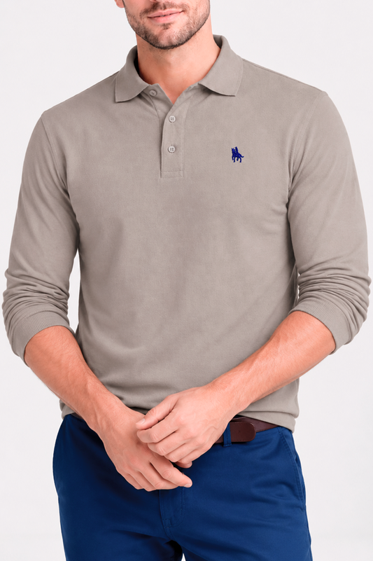 Polo Premium de manga larga could grey