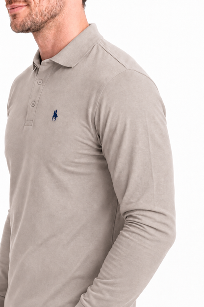 Polo Premium de manga larga could grey