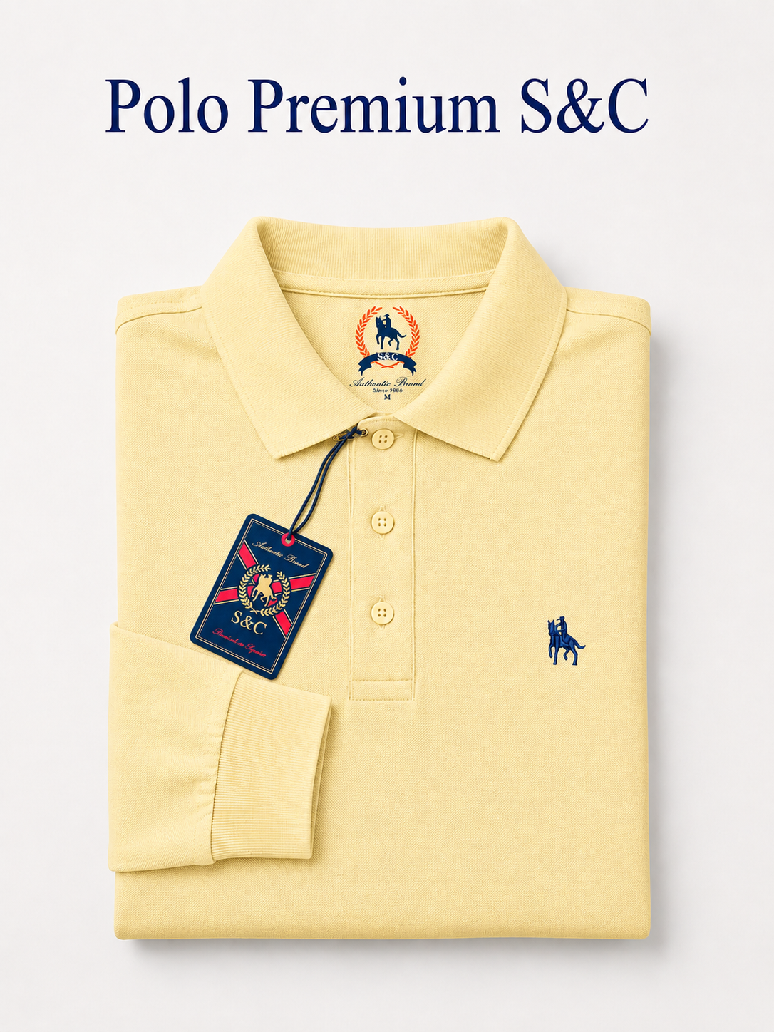 Polo Premium de manga larga butter yelow