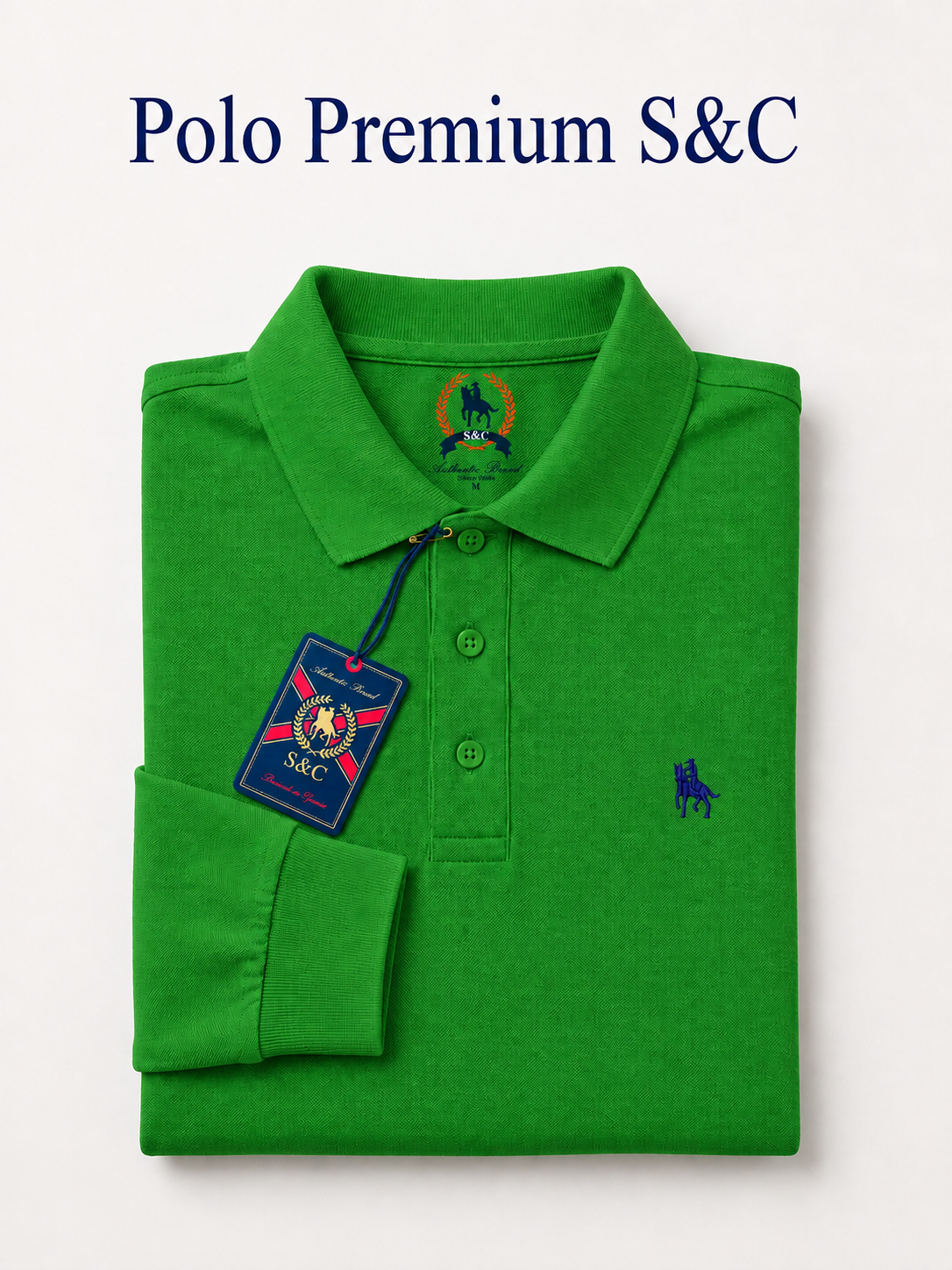 Polo Premium manga larga Verde Grass