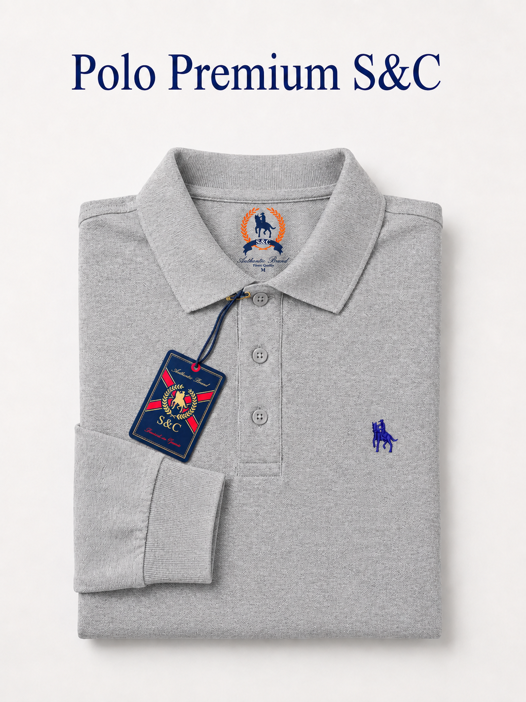 Polo manga larga Gris Vigore