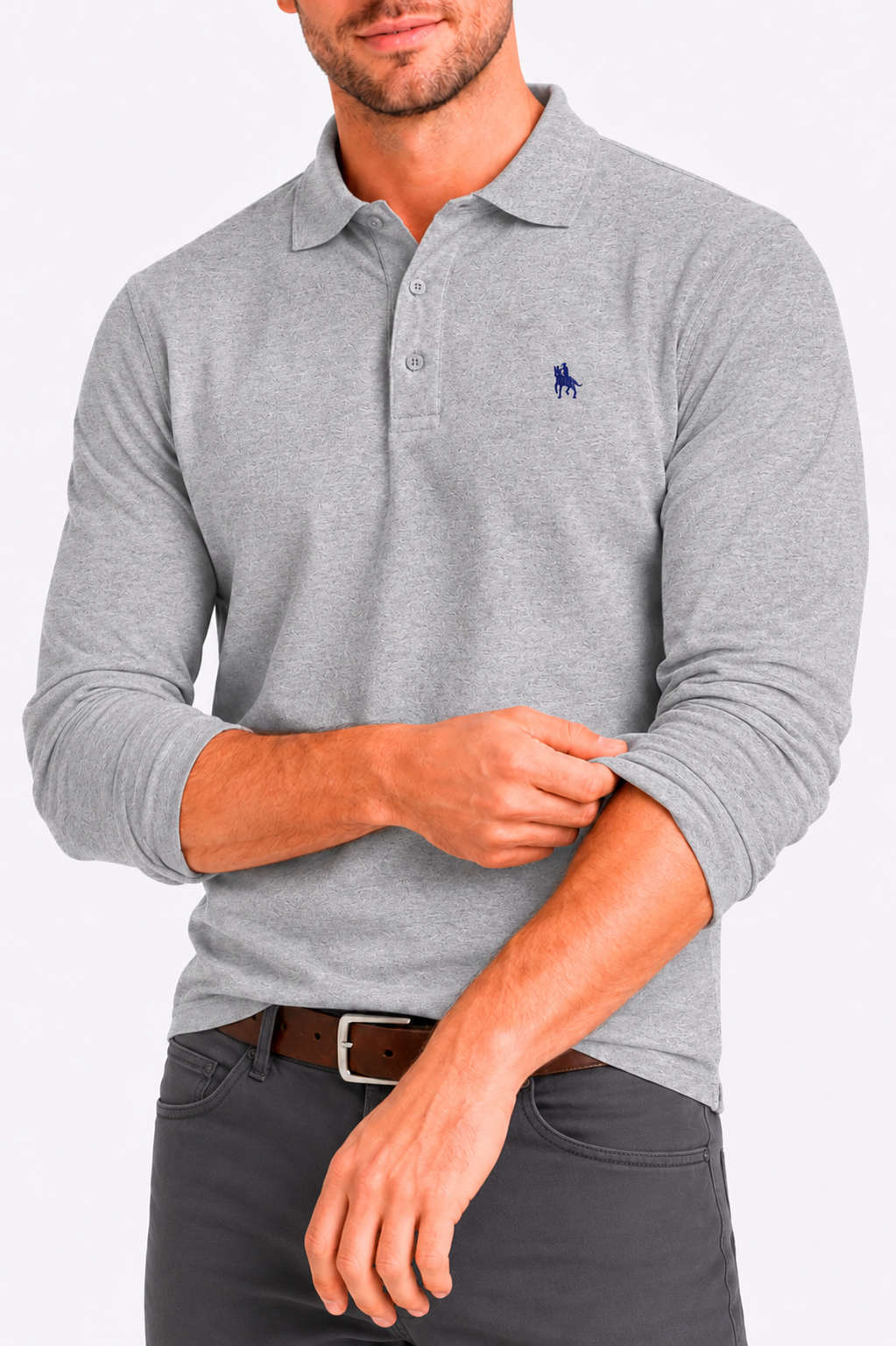 Polo manga larga Gris Vigore