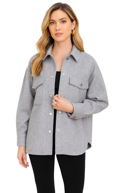 Chaqueta tipo sobrecamisa de paño