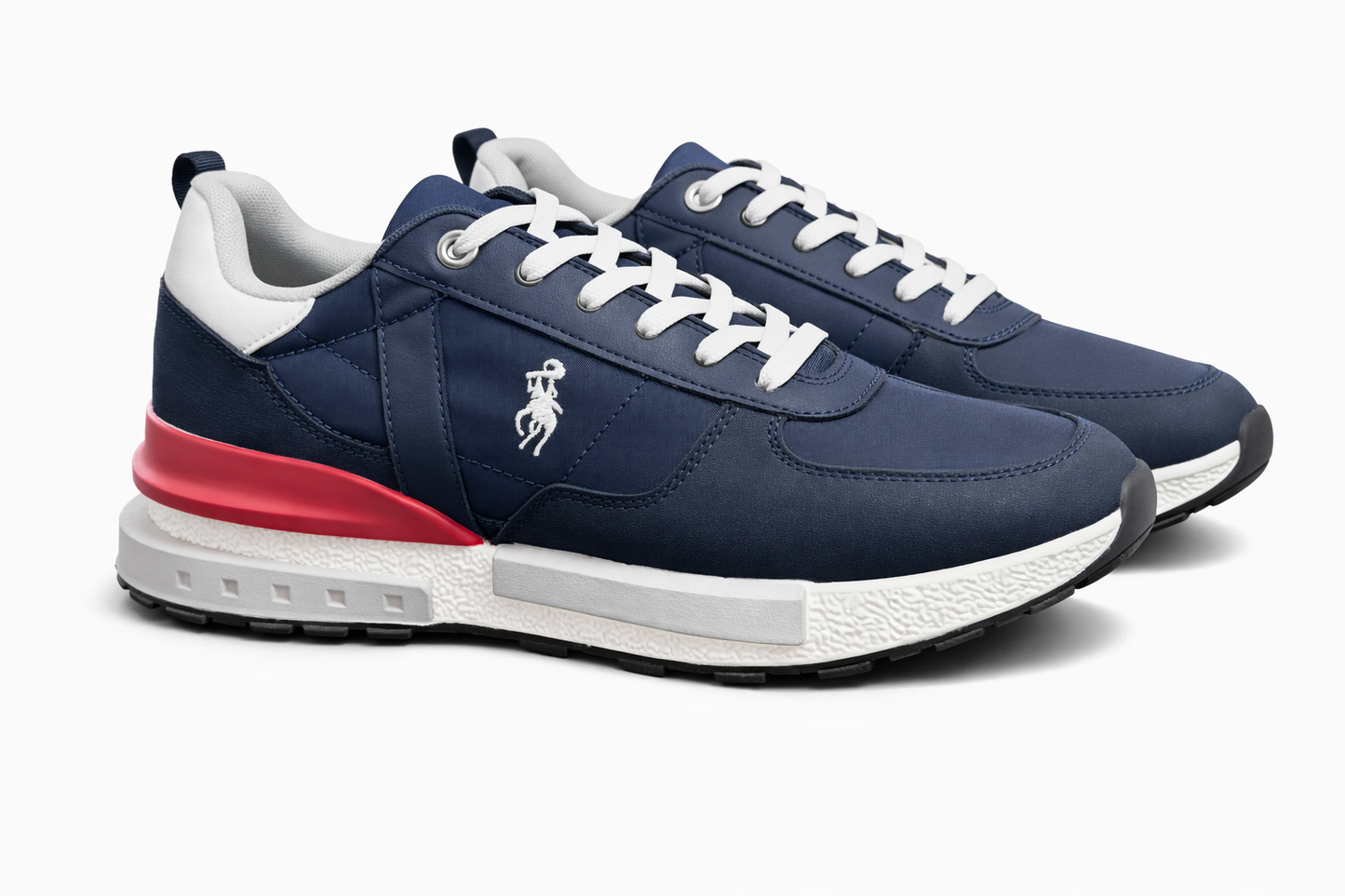 Zapatillas deportivas casual hombre marino y rojo