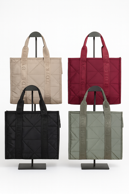 Bolso tote bag acolchado granate