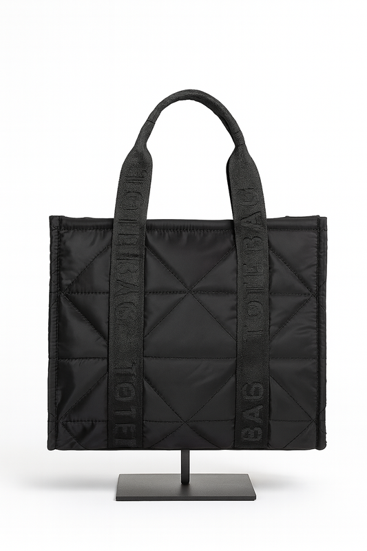 Bolso tote bag acolchado negro