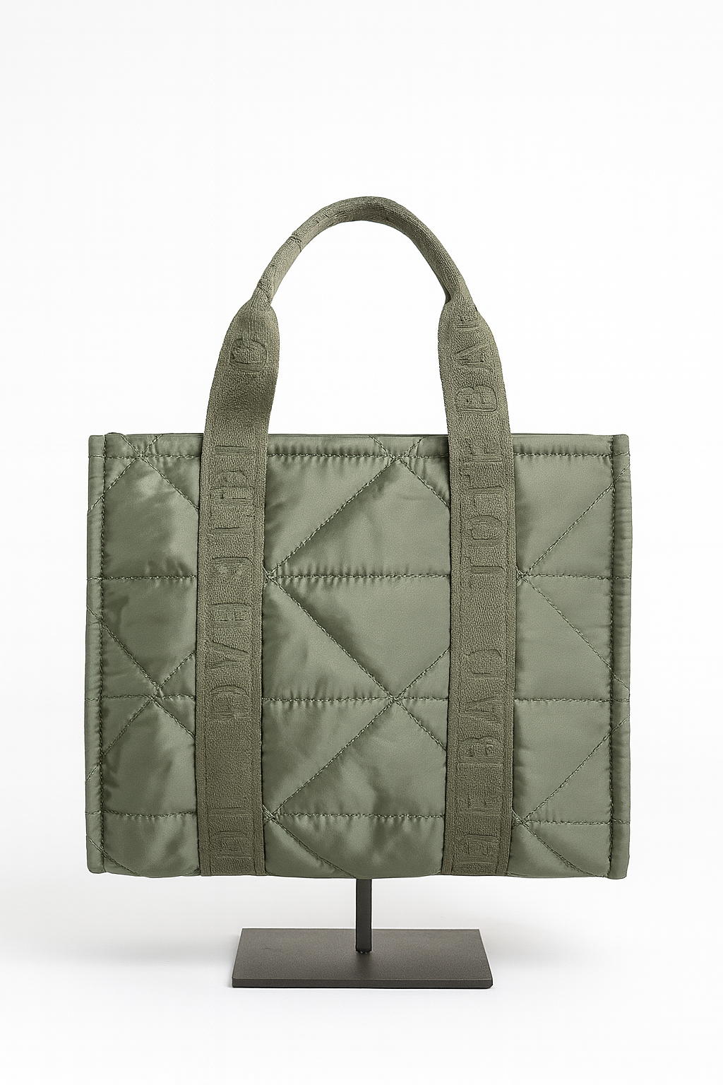 Bolso tote bag acolchado verde kaki