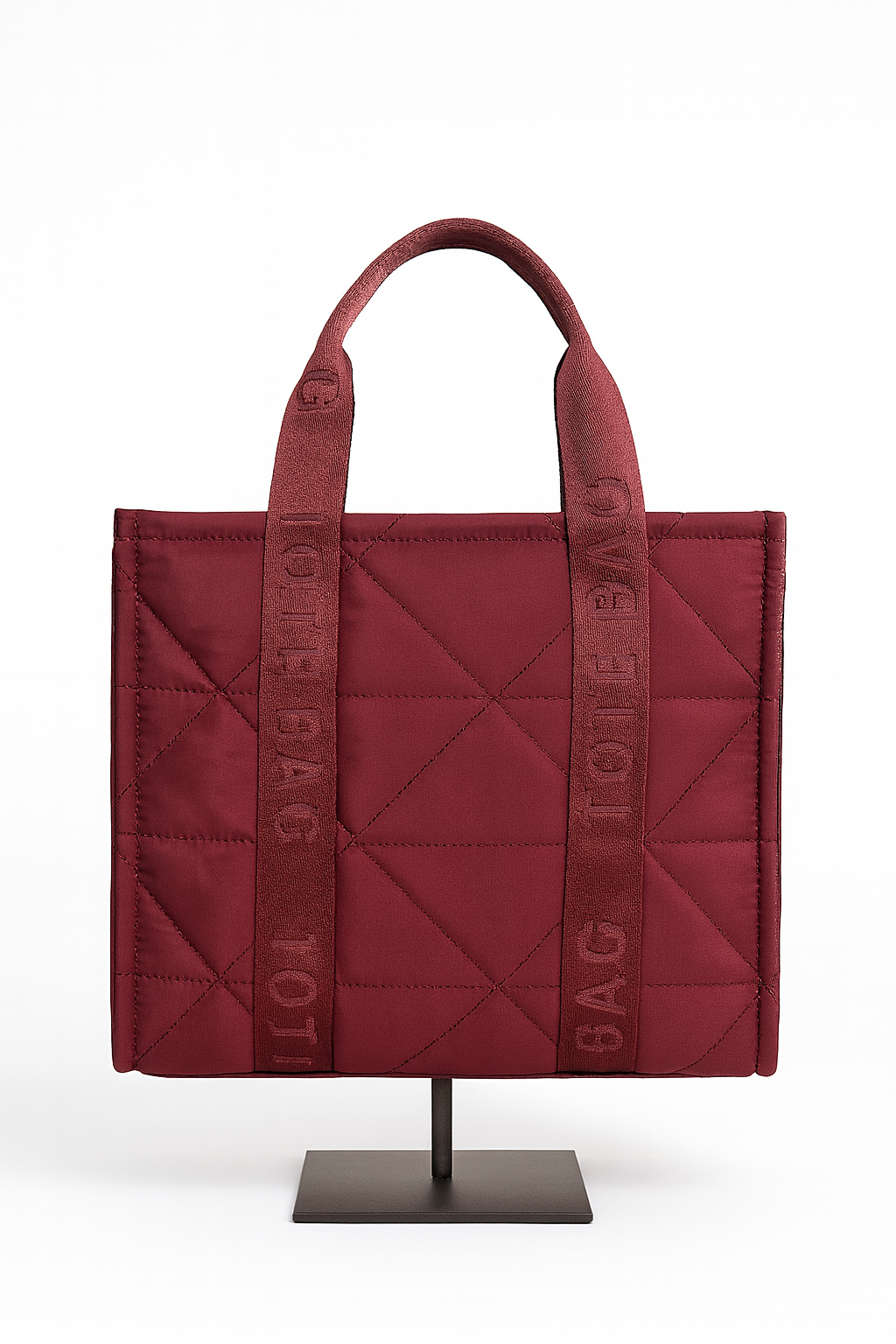 Bolso tote bag acolchado granate