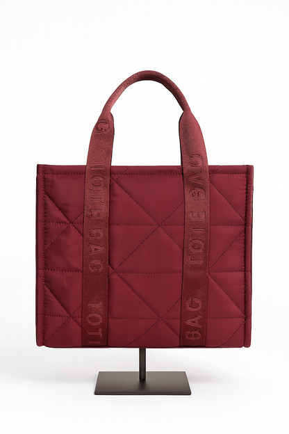 Bolso tote bag acolchado granate