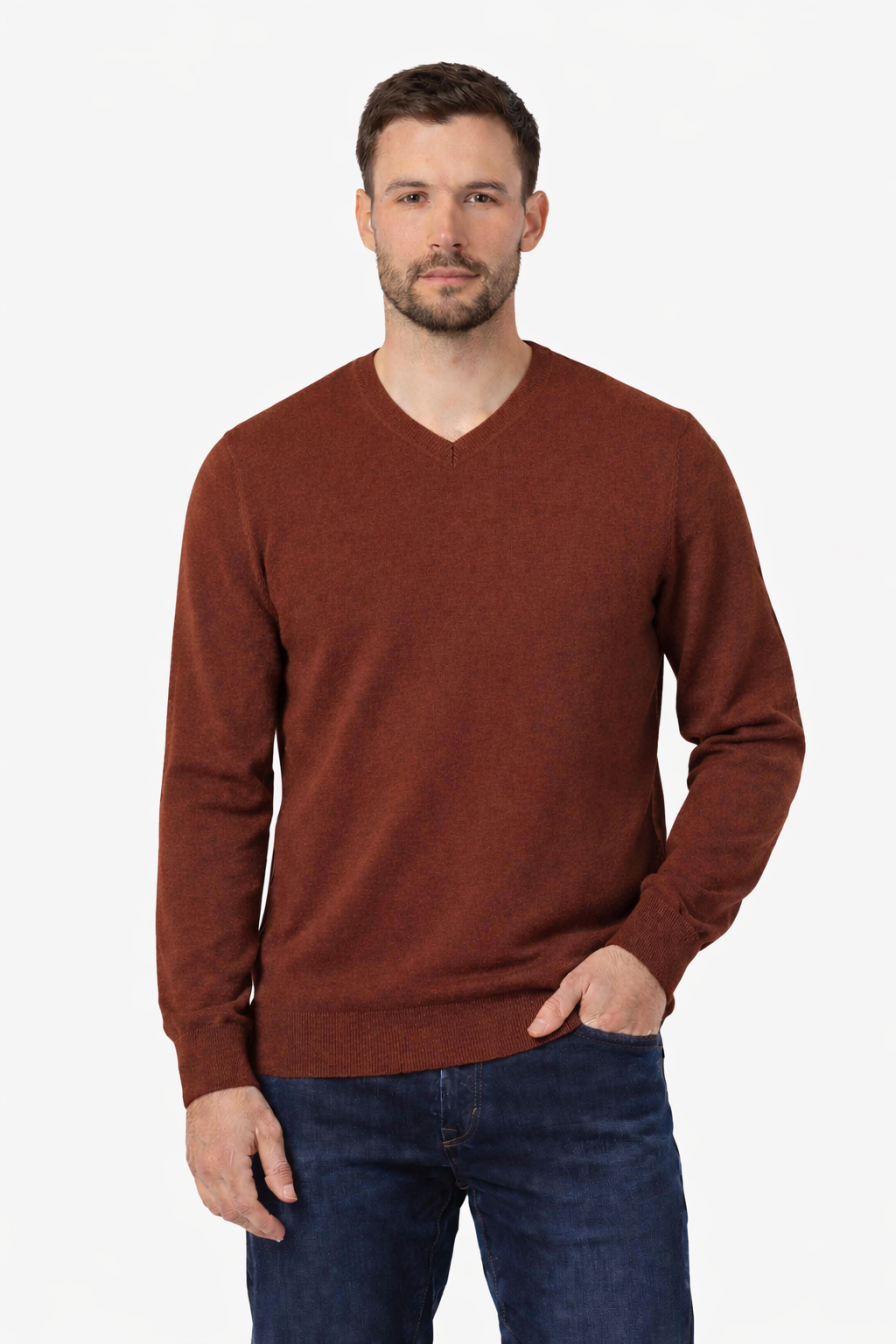 Jersey cuello pico básico Naranja