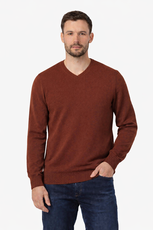 Jersey cuello pico básico Naranja