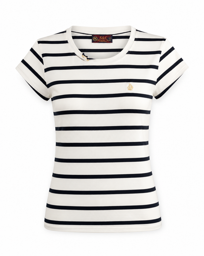 Camiseta Mujer Marinera rallas Blanco