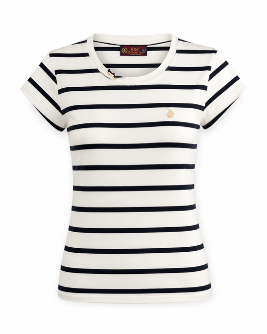 Camiseta Mujer Marinera rallas Blanco